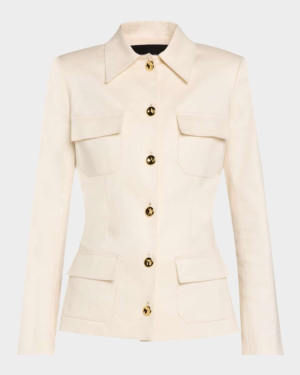 Gage Fitted Button-Up Jacket